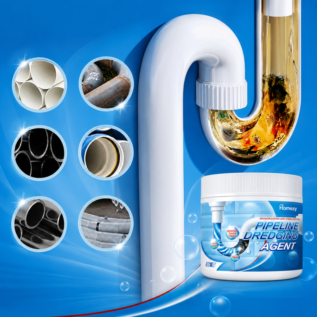 Homezy Powerful Pipe Dredging Agent (Pack of 2)