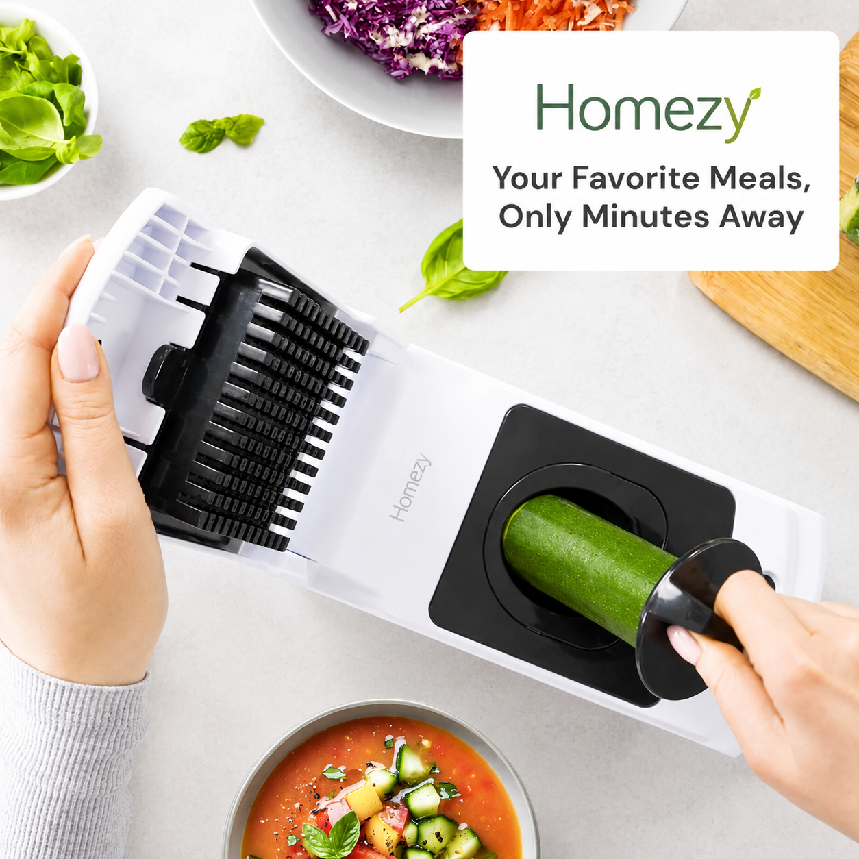 Homezy Pro Vegetable Chopper – Multi-Blade Kitchen Cutter for Fast Chopping, Dicing, Slicing & Meal Prep