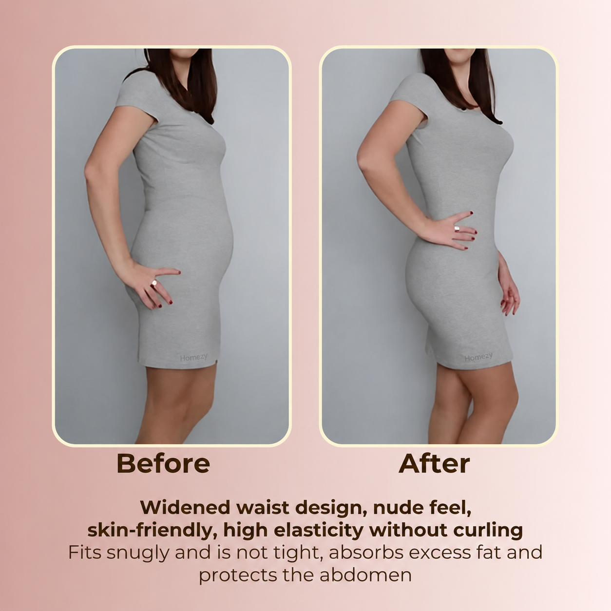 Homezy Waist Reduction Everyday Shapewear for Women – Tummy Control, Hip Lift & Seamless Fit Pack Of 2