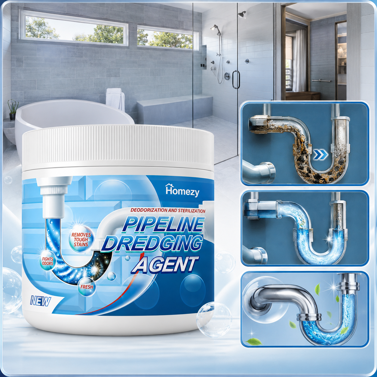 Homezy Powerful Pipe Dredging Agent (Pack of 2)