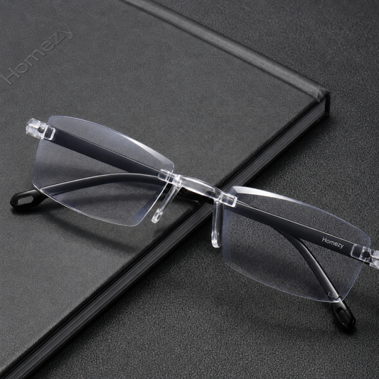 Homezy Anti-Blue Light Rimless Glasses – Lightweight, Foldable & Comfortable Eyewear for Digital Screen Use BUY 1 GET 1 FREE