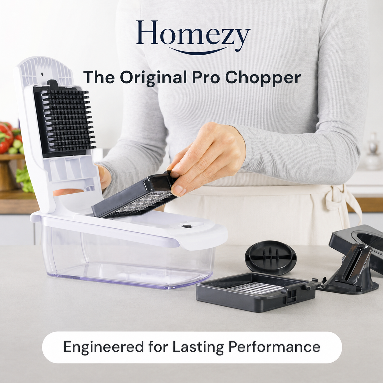 Homezy Pro Vegetable Chopper – Multi-Blade Kitchen Cutter for Fast Chopping, Dicing, Slicing & Meal Prep